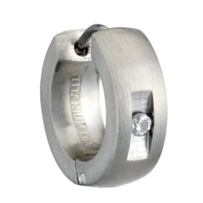 Titanium men's diamond hoop earring - Product number 8161488