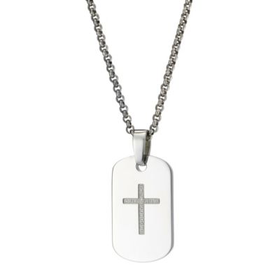 Titanium dog tag cross pendant - Product number 8161607