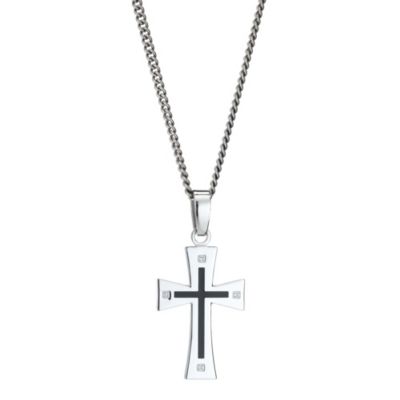 Titanium & diamond cross pendant - Product number 8161615