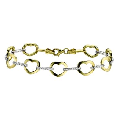 9ct Gold 7.25` Heart Shape Cubic Zirconia