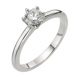 Platinum Half Carat Diamond 6 Claw Set Solitaire Ring