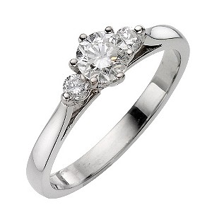Platinum 60pt Diamond Three Stone Ring