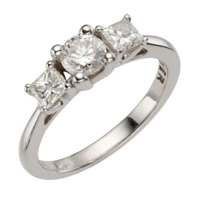 Forever Diamonds - 18ct White Gold 1 Carat 3 Diamond Ring - Product number 8166358