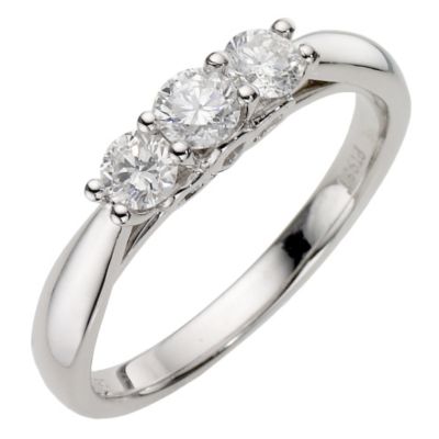 Platinum 0.40pt Diamond Three Stone Ring - Product number 8167672