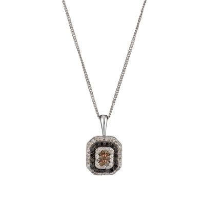 9ct White Gold 35pt Cafe Diamond Drop Pendant - Product number 8168210