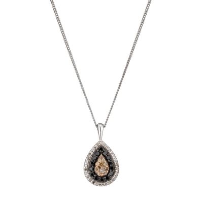 9ct White Gold Third Carat Diamond Cafe Drop Pendant - Product number 8168229