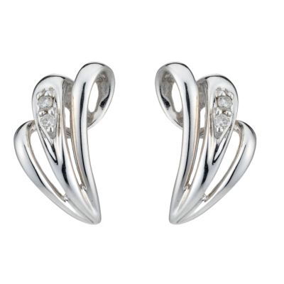 9ct White Gold Diamond Earrings - Product number 8168385
