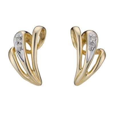 9ct Yellow Gold Diamond Earrings - Product number 8168393