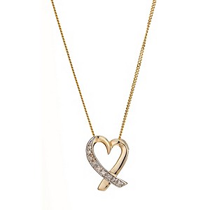 9ct Yellow Gold Pave Cut Diamond Heart Pendant9ct Yellow Gold Pave Cut Diamond Heart Pendant