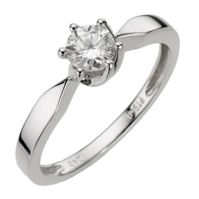 Platinum 40pt Round Diamond 6 Claw Set Ring - Product number 8169608