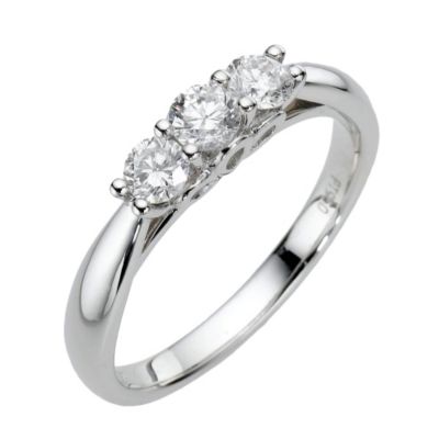 Platinum Half Carat Diamond Three Stone Ring - Product number 8169721