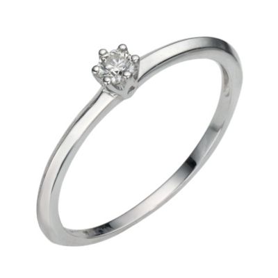 9ct White Gold Diamond Solitaire Ring - Product number 8170274