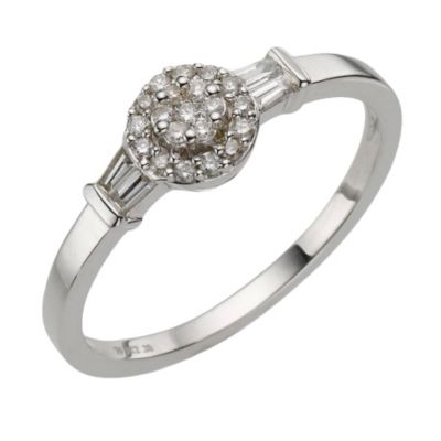 9ct White Gold Fifth Carat Diamond Cluster Ring - Product number 8170940