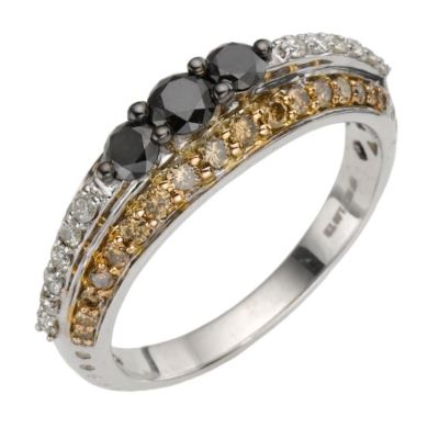 9ct White Gold 1 Carat Cafe Diamond Cluster Ring - Product number 8172129