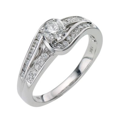 18ct White Gold Half Carat Twist Ring - Product number 8175829