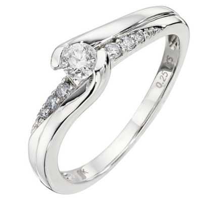 9ct White Gold Quarter Carat Diamond Solitaire Ring