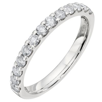 H Samuel 9ct White Gold Half Carat Diamond Eternity Ring