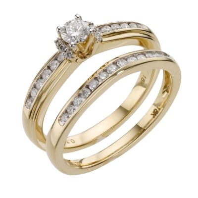 Perfect Fit 18ct Gold Half Carat Diamond Wedding Set - Product number 8177015