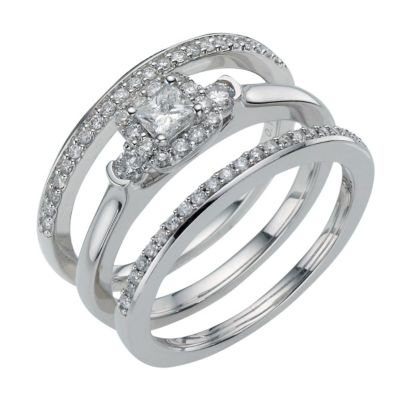 Perfect Fit 18ct White Gold 60pt Diamond Ring Wedding Set - Product number 8177147
