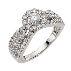 18ct White Gold 1 Carat Diamond Cluster Ring18ct White Gold 1 Carat Diamond Cluster Ring