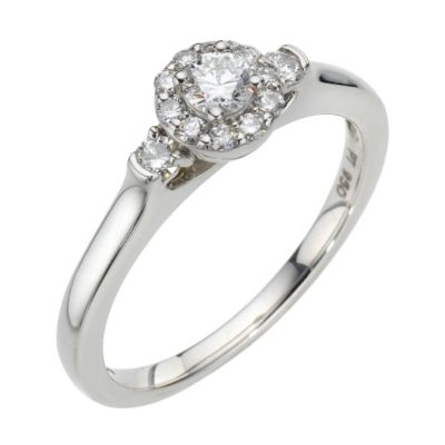 Platinum 40pt Diamond Cluster Ring - Product number 8180237