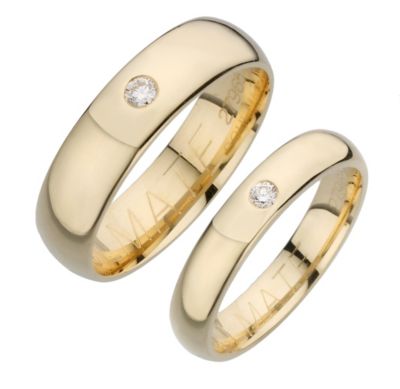 Soulmates 18ct yellow gold wedding set 6&4mm - Product number 8180652