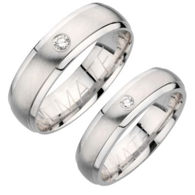 Soulmates 18ct white gold wedding set 6&5mm - Product number 8180679