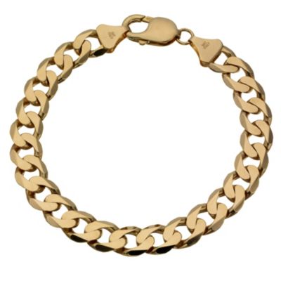 Men's 9ct yellow gold 8.5" curb bracelet - Product number 8181314
