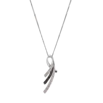 9ct White Gold Black & White Diamond Pendant - Product number 8181381