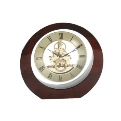 Traditional Round Wood Mantlepiece Clock