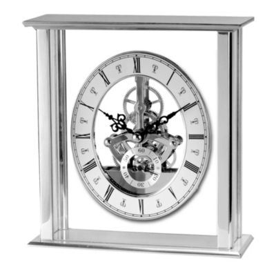 Large Rectangular Skeleton Mantelpiece Clock