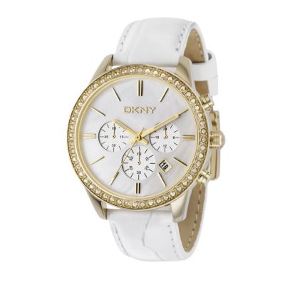 DKNY ladies' white strap chronograph watch - Product number 8182124
