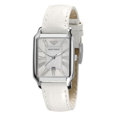 Emporio Armani ladies' white leather strap watch - Product number 8185018