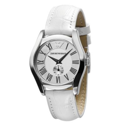 Emporio Armani ladies' white leather strap watch - Product number 8185026