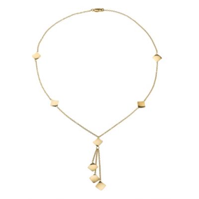 9ct Yellow Gold Diamond Shape Link Necklace