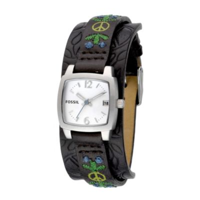 Fossil Ladies' Brown Leather Cuff Watch - Product number 8187517