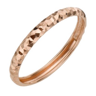 9ct Rose Gold Diamond Cut Small Fancy Ring