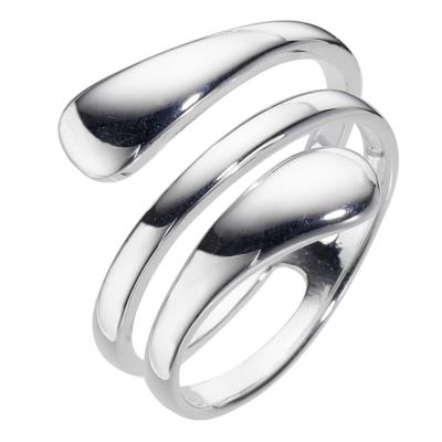 H Samuel Sterling Silver Organic Ring Size P