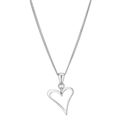 H Samuel Sterling Silver Modern Heart Pendant