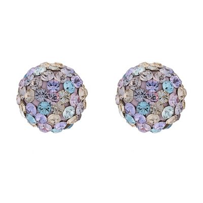 sterling Silver Multi Coloured Crystal Stud