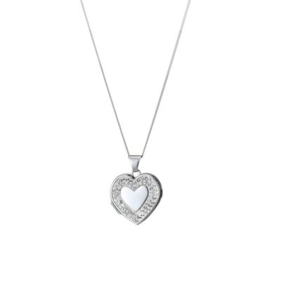 Sterling Silver Crystal Heart PendantSterling Silver Crystal Heart Pendant