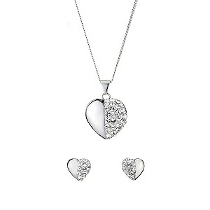 The Glitter Collection Sterling Silver Earring and Pendant Set
