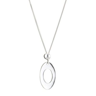 sterling Silver Organic Oval Pendant