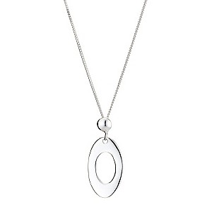 sterling Silver Organic Oval Pendant