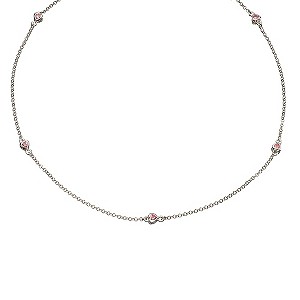 Sterling Silver Pink Cubic Zirconia Necklace
