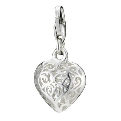 sterling Silver Filigree Heart Charm