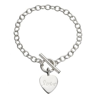 sterling Silver T-bar Love Bracelet
