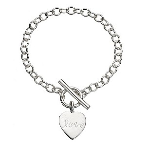 sterling Silver T-bar Love Bracelet