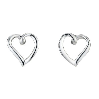H Samuel Sterling Silver Heart Earrings