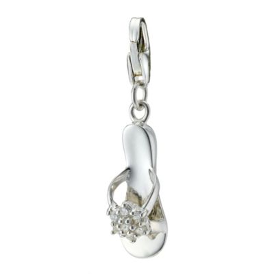 sterling Silver Cubic Zirconia Sandal Charm